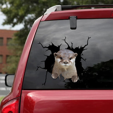 [sk1148-snf-tnt]-otter-crack-sticker-animals-lover