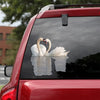 [sk1088-snf-tpa]-swan-car-sticker-animals-lover