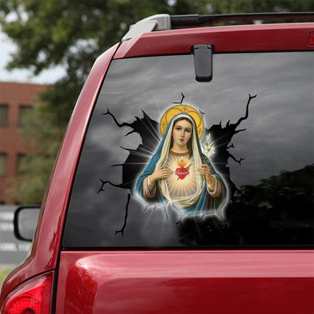 [ld0138-snf-lad]-mary-crack-car-sticker-mary-lover