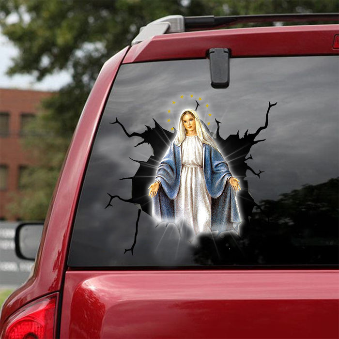 [ld0140-snf-lad]-mary-crack-car-sticker-mary-lover