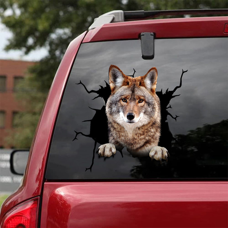 [da0034-snf-tnt]-coyote-crack-car-sticker-hunting-lover