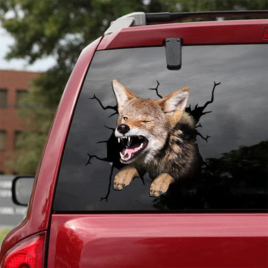 [da0036-snf-tnt]-coyote-crack-car-sticker-hunting-lover