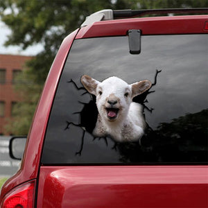 [th0066-snf-tpa]-miniature-goat-crack-car-sticker-cattle-lover