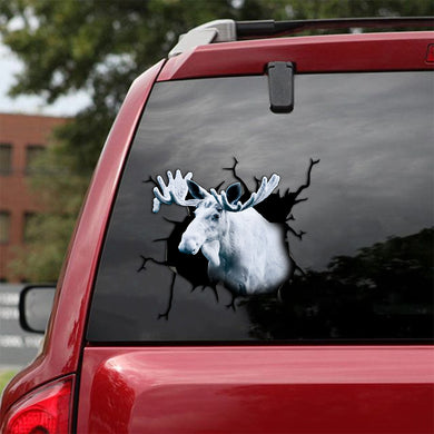 [th0095-snf-tpa]-moose-crack-car-sticker-hunting-lover