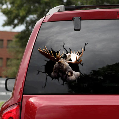 [th0096-snf-tpa]-moose-crack-car-sticker-hunting-lover
