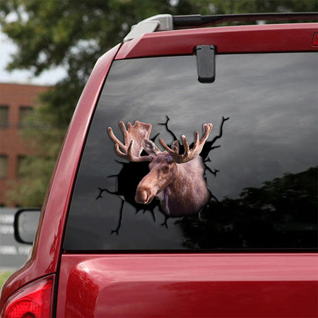 [th0097-snf-tpa]-moose-crack-car-sticker-hunting-lover
