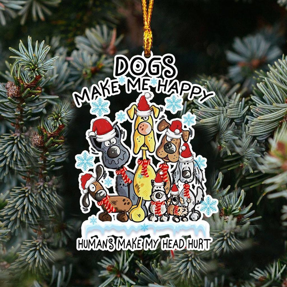 [sk0322-pw-ornm-lad] Ornament dogs Gift For Christmas Decorate The Pine Tree - Camellia Print