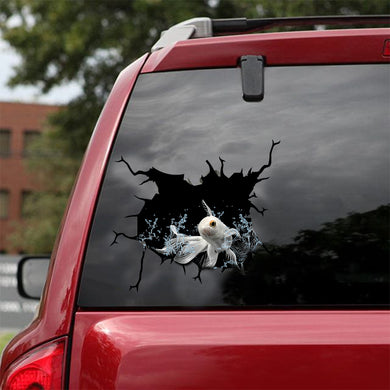 [sk1165-snf-tnt]-goldfish-crack-sticker-animals-lover