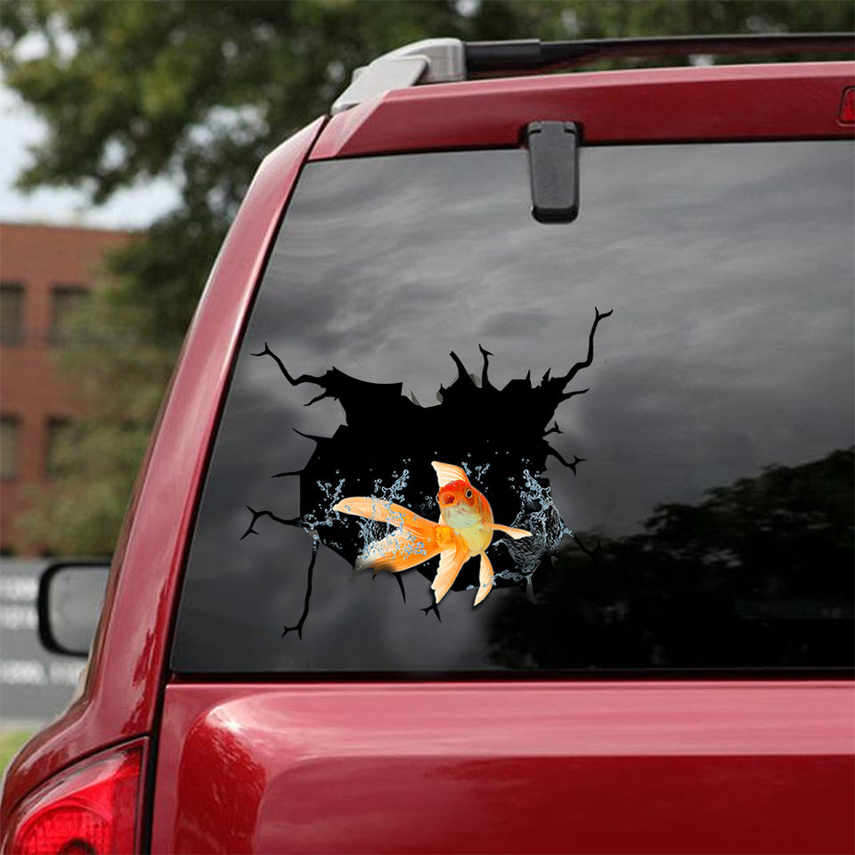 [sk1162-snf-tnt]-goldfish-crack-sticker-animals-lover