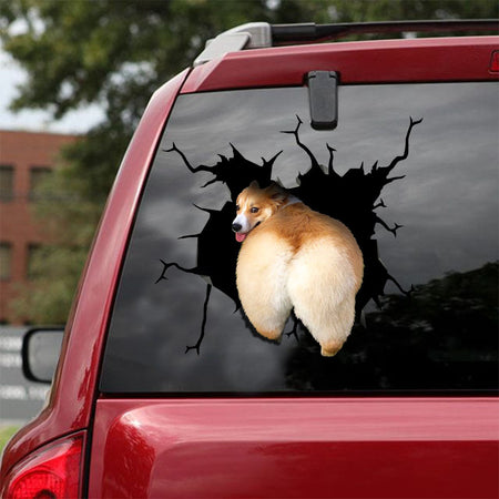 [ld0143-snf-lad]-corgi-crack-car-sticker-dogs-lover