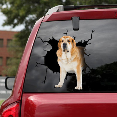 [ld0152-snf-lad]-spanish-mastiff-crack-car-sticker-dogs-lover