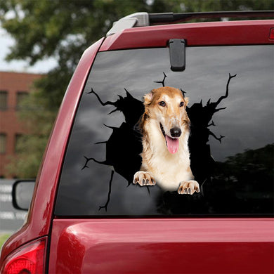 [ld0205-snf-tnt]-borzoi-crack-car-sticker-dogs-lover