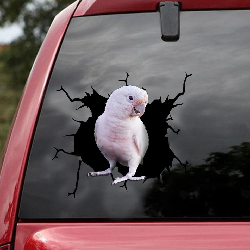 [ld1751-snf-lad]-goffin-cockatoo-crack-car-sticker-bird-lovers