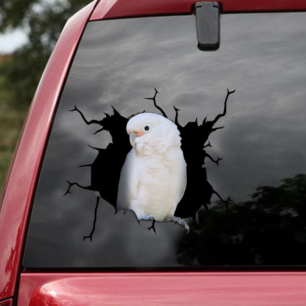 [ld1752-snf-lad]-goffin-cockatoo-crack-car-sticker-bird-lovers