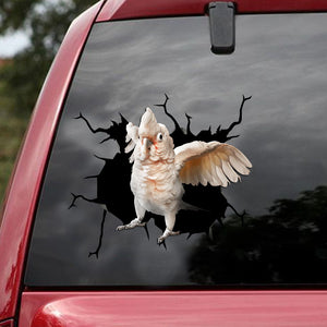 [ld1753-snf-lad]-goffin-cockatoo-crack-car-sticker-bird-lovers