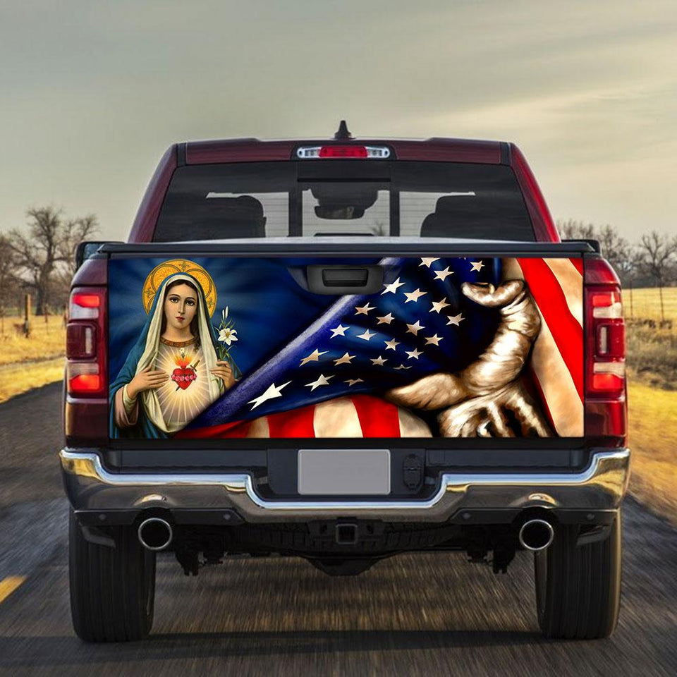 Immaculate Heart Of Mary truck Tailgate Decal Sticker Wrap Tailgate Wrap Decals For Trucks