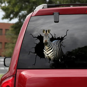 [sk1233-snf-tpa]-zebra-crack-sticker-animals-lover