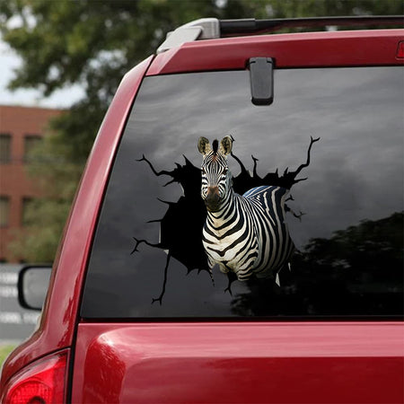 [sk1233-snf-tpa]-zebra-crack-sticker-animals-lover