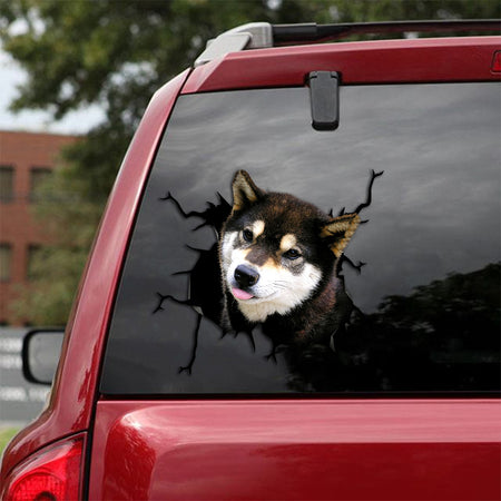 [th0083-snf-tpa]-black-shiba-crack-car-sticker-dogs-lover
