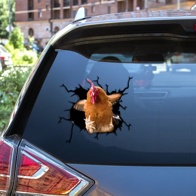 [th0089-snf-tpa]-chicken-car-sticker-animals-lover
