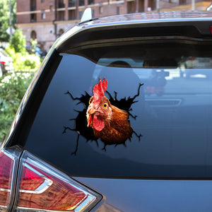 [th0090-snf-tpa]-chicken-car-sticker-animals-lover