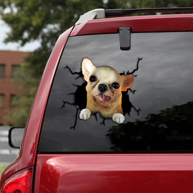 [th0567-snf-tpa]-chihuahua-crack-car-sticker-dogs-lover