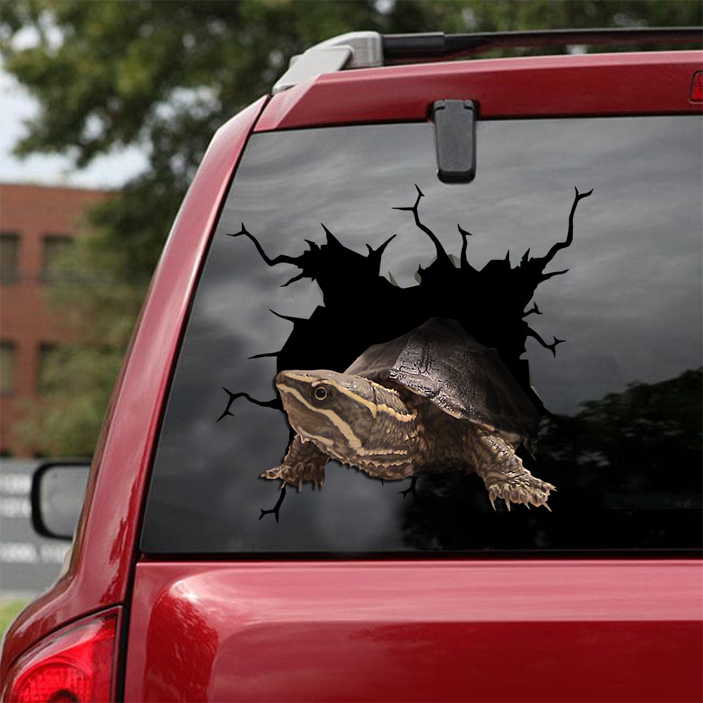 [ld0176-snf-lad]-common-musk-turtle-crack-car-sticker-sea-animals-lover