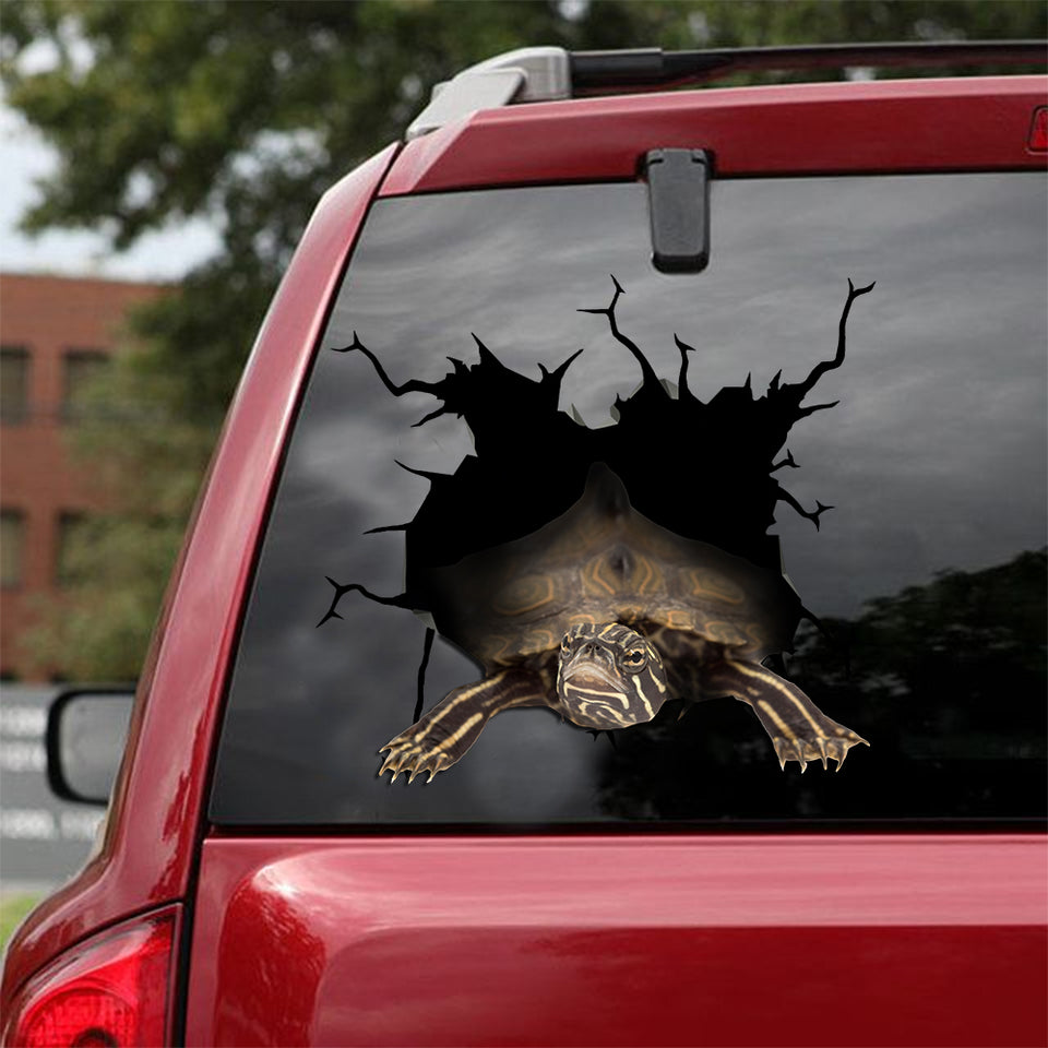 [ld0179-snf-lad]-mississippi-map-turtle-crack-car-sticker-sea-animals-lover