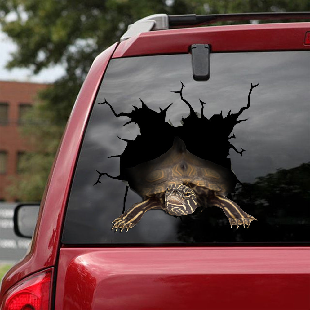 [ld0179-snf-lad]-mississippi-map-turtle-crack-car-sticker-sea-animals-lover