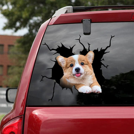 [ld0172-snf-lad]-corgi-crack-car-sticker-dogs-lover