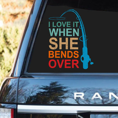 [ld1451-snf-lad]-fishing-crack-car-sticker-fishing-lover