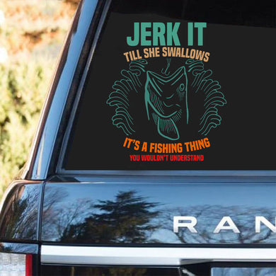 [ld1453-snf-lad]-fishing-crack-car-sticker-fishing-lover