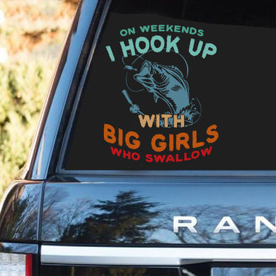 [ld1454-snf-lad]-fishing-crack-car-sticker-fishing-lover