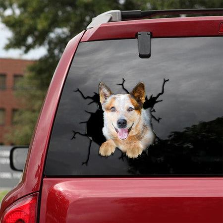 [th0100-snf-tpa]-red-heeler-crack-car-sticker-dogs-lover