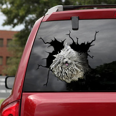 [ld0199-snf-lad]-komondor-crack-car-sticker-dogs-lover
