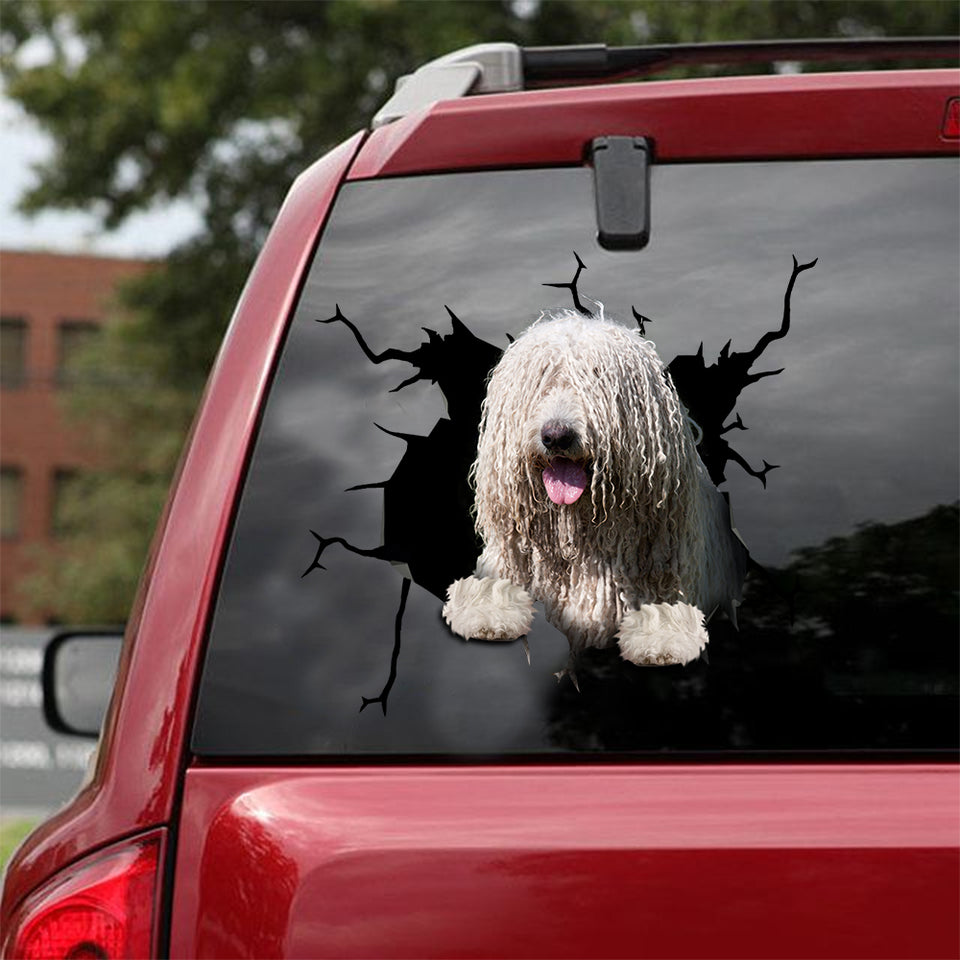 [ld0200-snf-lad]-komondor-crack-car-sticker-dogs-lover