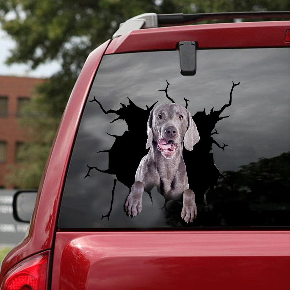 [ld0188-snf-lad]-weimaraner-crack-car-sticker-dogs-lover