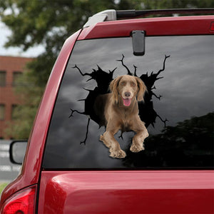 [ld0191-snf-lad]-weimaraner-crack-car-sticker-dogs-lover