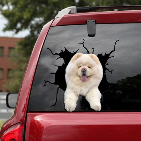 [ld0193-snf-lad]-chow-chow-crack-car-sticker-dogs-lover