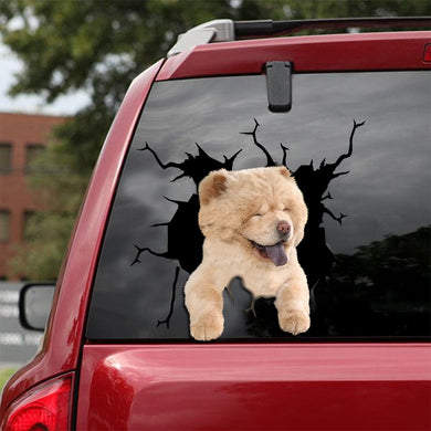 [ld0195-snf-lad]-chow-chow-crack-car-sticker-dogs-lover