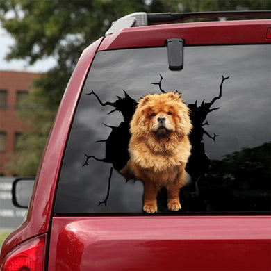 [ld0196-snf-lad]-chow-chow-crack-car-sticker-dogs-lover