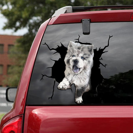 [ld0197-snf-lad]-chow-chow-crack-car-sticker-dogs-lover
