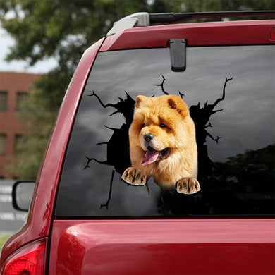 [ld0198-snf-lad]-chow-chow-crack-car-sticker-dogs-lover