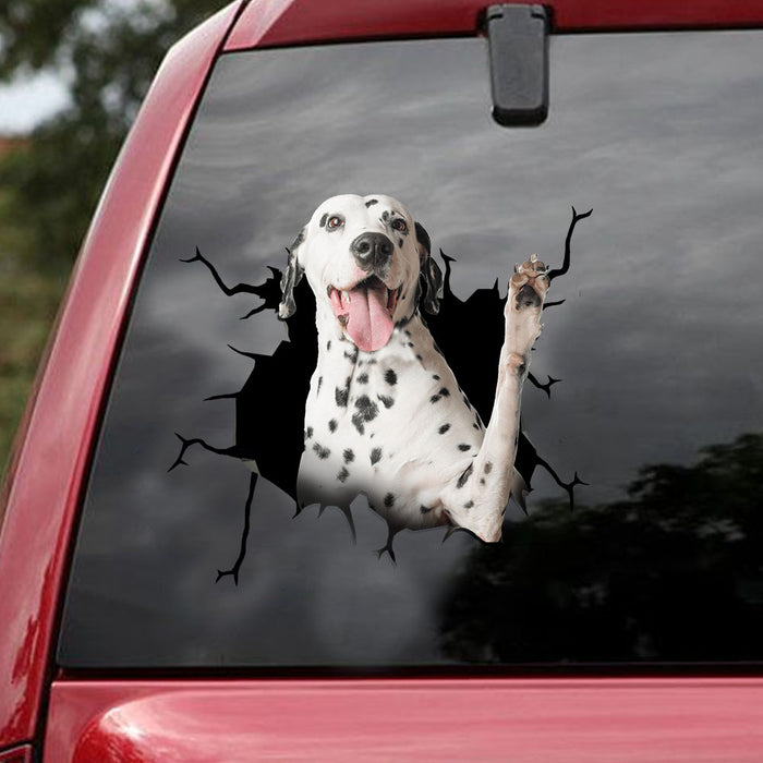[ld1474-snf-lad]-dalmatians-crack-car-sticker-dogs-lover