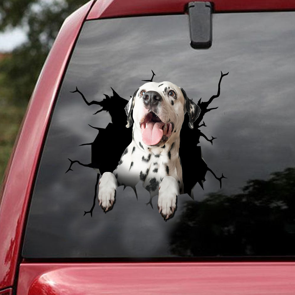 [ld1479-snf-lad]-dalmatians-crack-car-sticker-dogs-lover