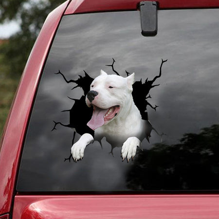 [ld1465-snf-lad]-dogo-argentino-crack-car-sticker-dogs-lover