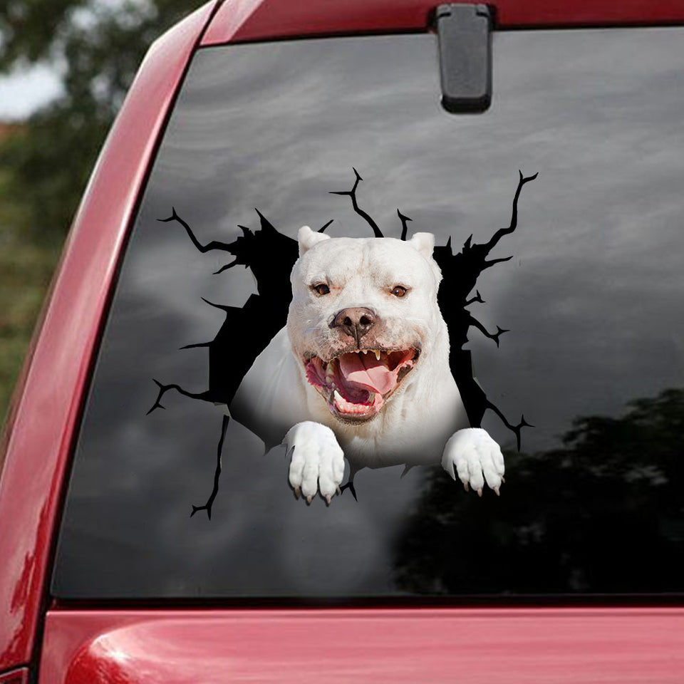 [ld1469-snf-lad]-dogo-argentino-crack-car-sticker-dogs-lover