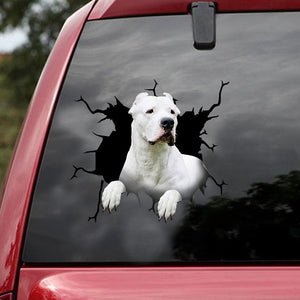 [ld1471-snf-lad]-dogo-argentino-crack-car-sticker-dogs-lover
