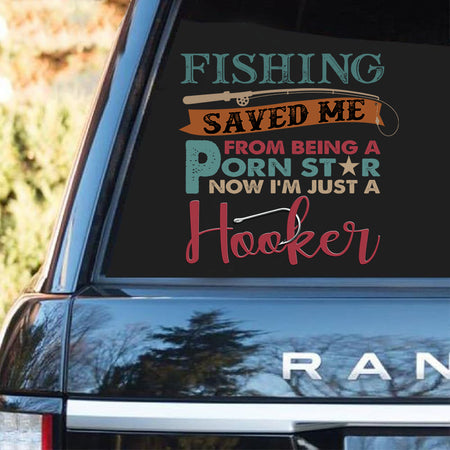 [ld1482-snf-lad]-fishing-sticker-crack-car-sticker-fishing-lover