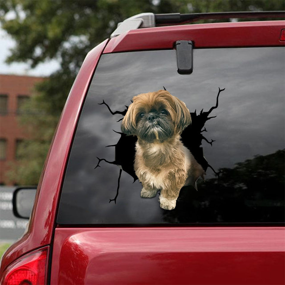 [ld0553-snf-lad]-shih-tzu-crack-car-sticker-dogs-lover